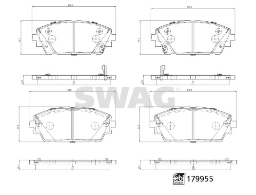 SWAG Fékbetét, mind 33105574_SW